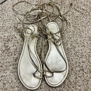 Gold Lulu Gladiator Sandals Size 7.5